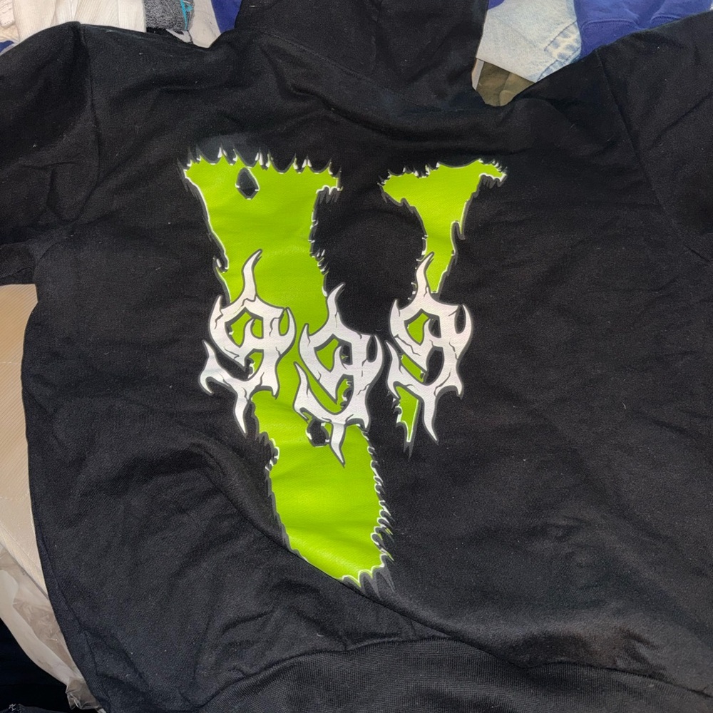 VLONE Black and Neon Green Graphic Tee